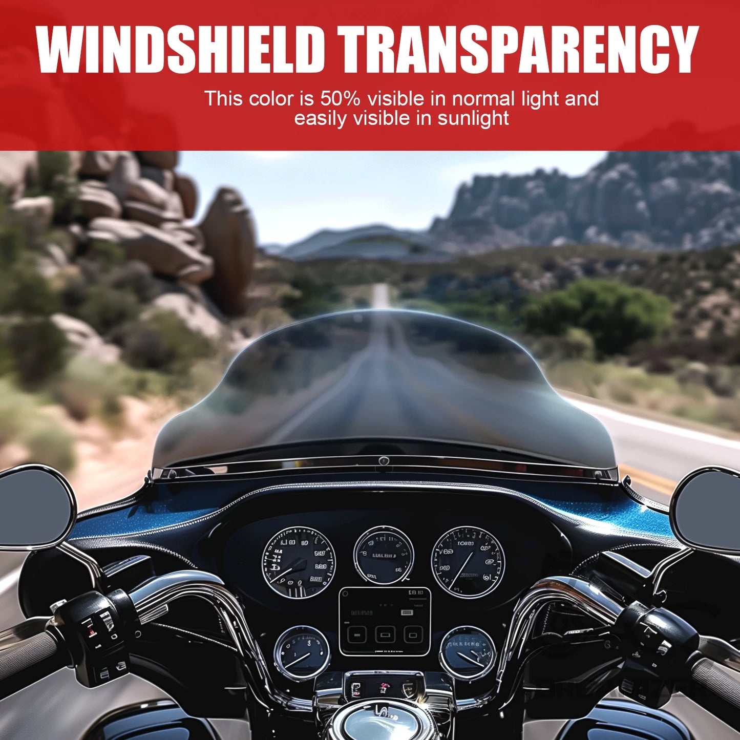 9" Motorcycle Windshield Wind Deflector For Harley Electra Glide Street Glide Ultra Limited FLHT FLHTP 2014-Up