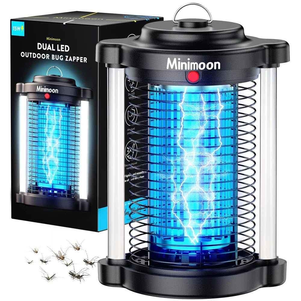 Bug Zapper Outdoor Mosquito with Dual LED Light  Fly 15W  Insect Trap