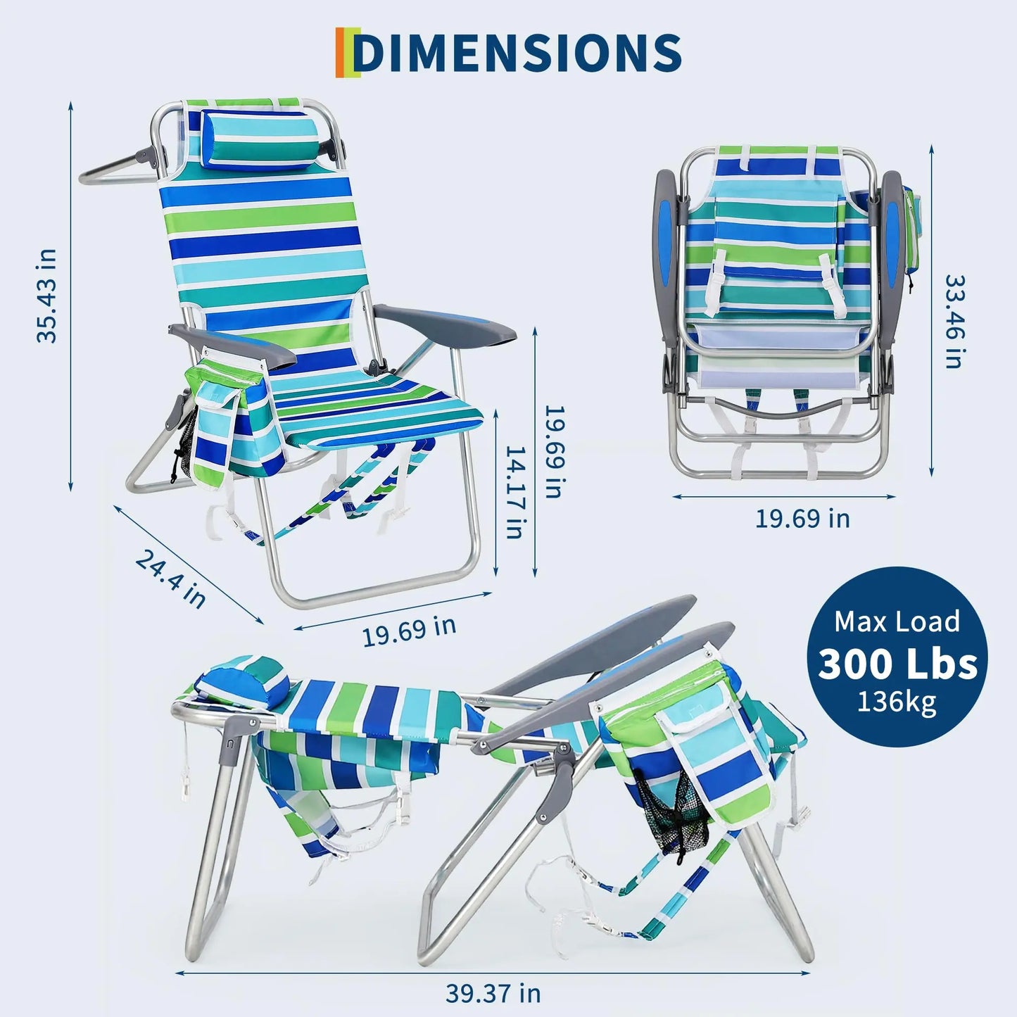 2 Pack  Folding Camping Chair With Cooler Pouch Cup Holder
