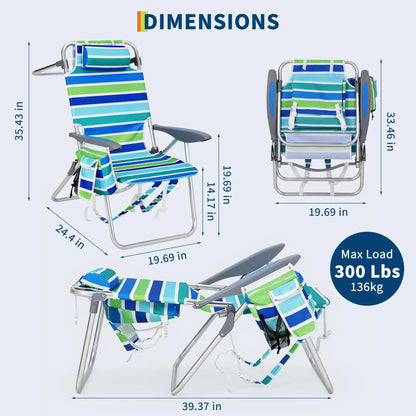 2 Pack  Folding Camping Chair With Cooler Pouch Cup Holder