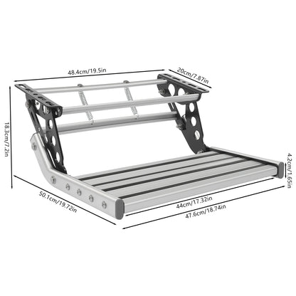 Folding RV Step Silver Aluminum Alloy  with 12V LED Light