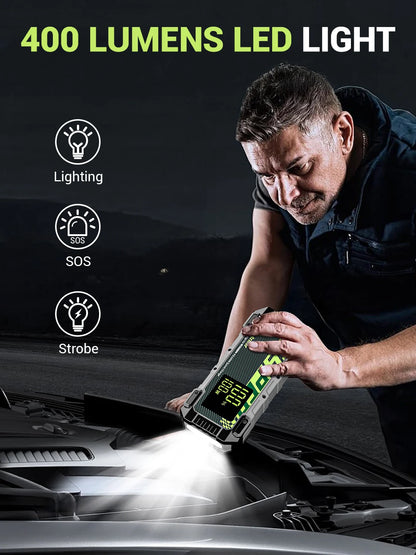 Heavy Duty Jump Starter for Diesel Truck SUV –Power Bank,  Gas Diesel, 3 Mode Light