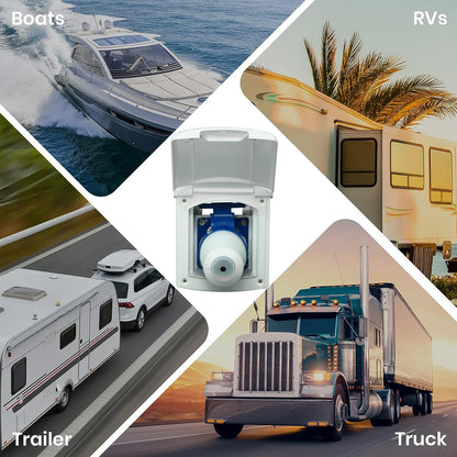 32 Amp Rv Inlet Plug & Rv Outlet Box Kit