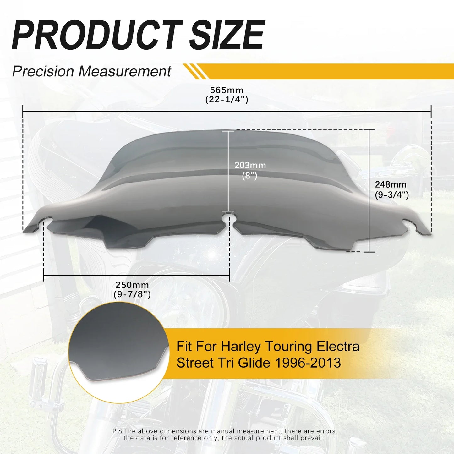 Black/Smoke4'' 6"8'' Windshield For Harley Electra Street Glide Touring1996-2013