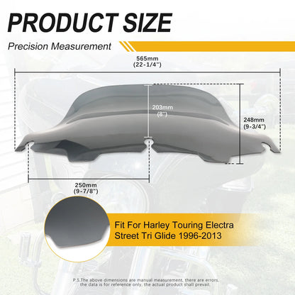 Black/Smoke4'' 6"8'' Windshield For Harley Electra Street Glide Touring1996-2013