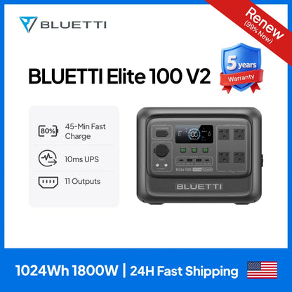 100 V2 Portable Power Station 1800W 1024Wh Solar Generator