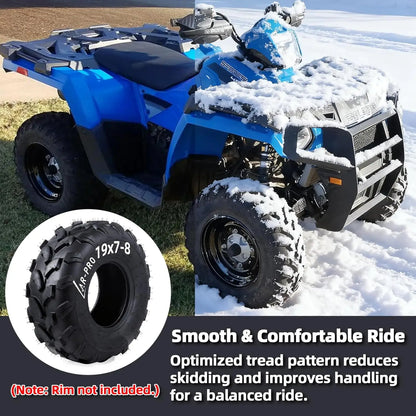 19x7-8 ATV UTV Tires, 4PR Tubeless Tires for Mini Bikes and Go Karts