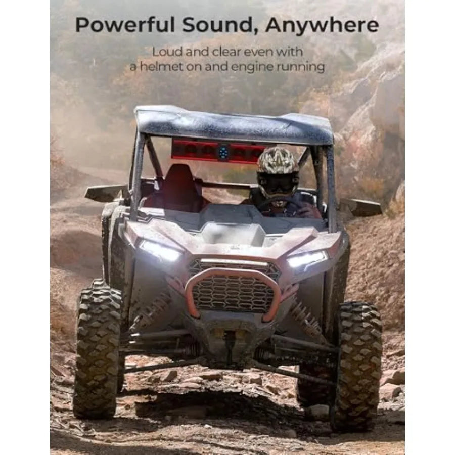 6-Speaker Metal UTV Sound Bar  Waterproof with Bluetooth Connectivity and RGB Lighting Designed