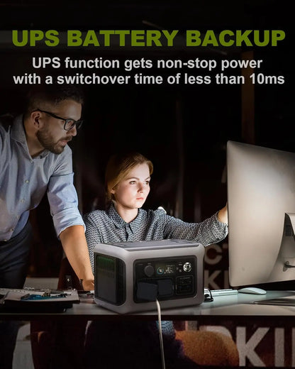 Portable Power Station R600, 299Wh LiFeP04 Battery with 2x 600W (1200W Surge) AC Outlets