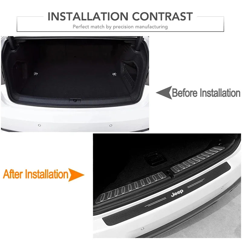 High-quality Carbon Fiber Car Door Sill Protector Sticker For Jeep