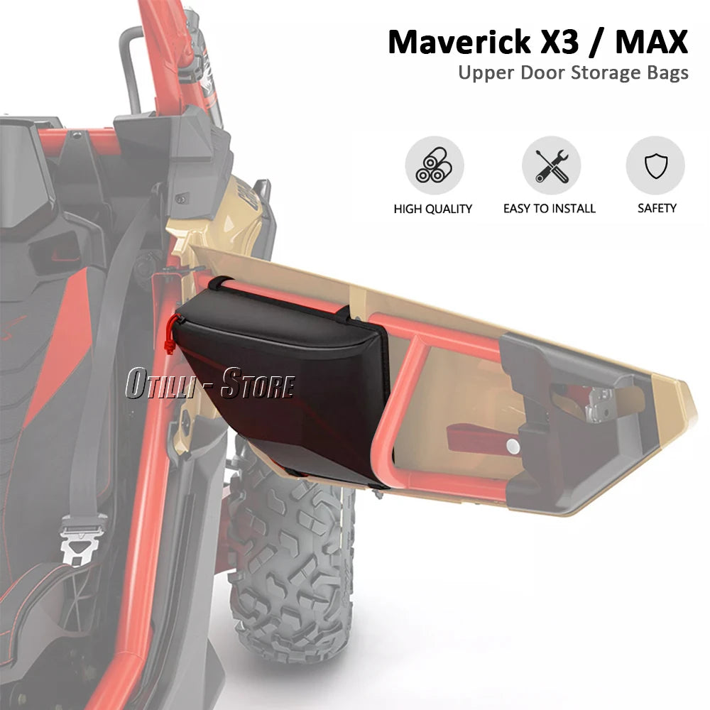 UTV Can am Maverick Accessories Side Storage Door Bag Front Upper Door Bags Organizer