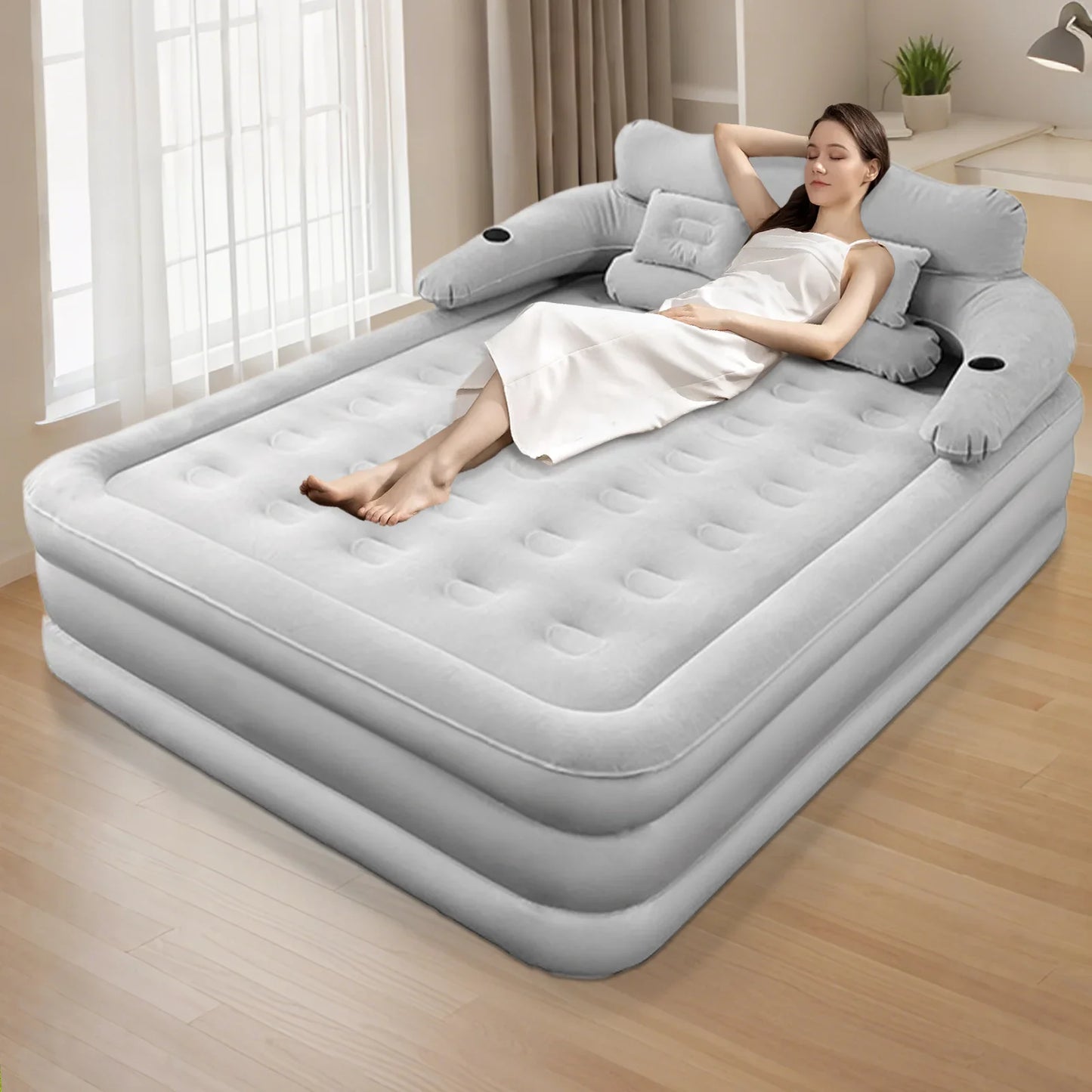 2 Person Built-In Pump Camping Mattress PVC Automatic Inflatable