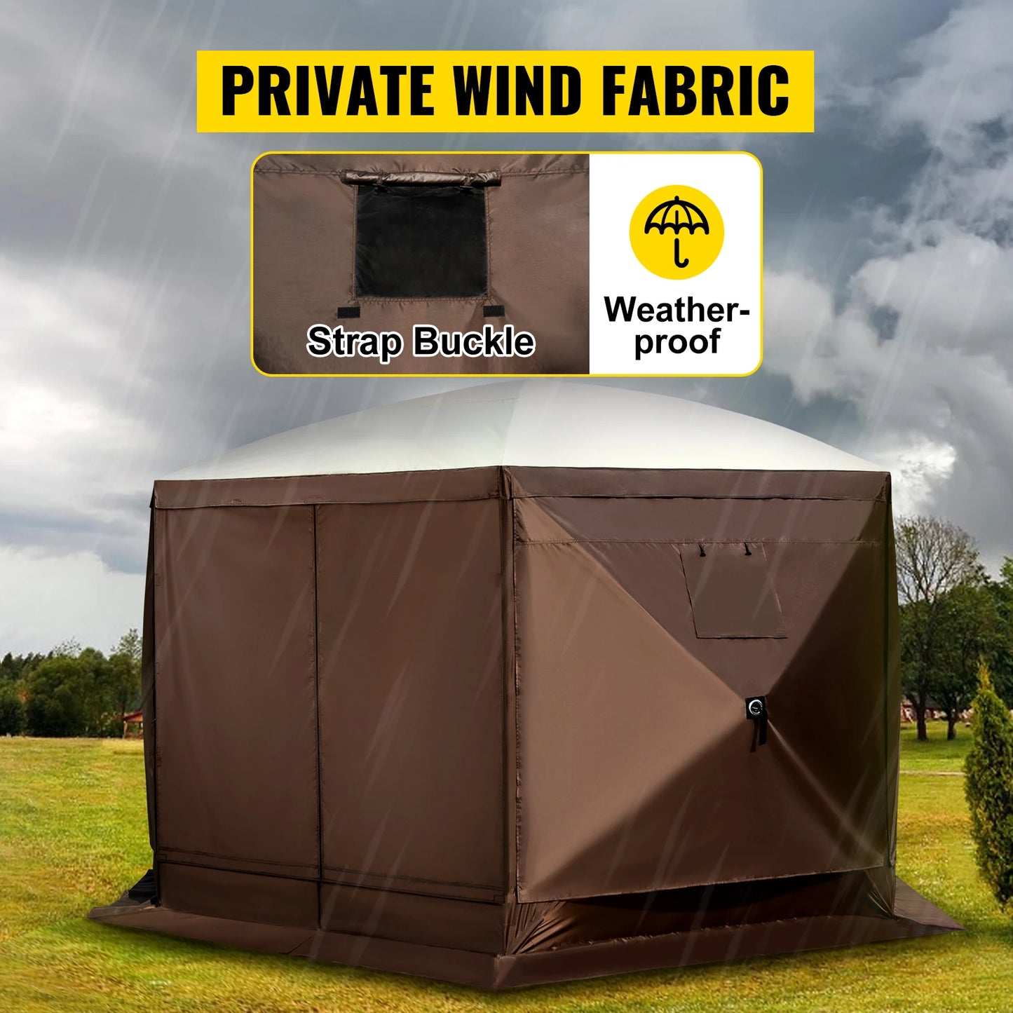Pop-up Camping Gazebo 6 Sided 12' x 12' / 10' x 10'