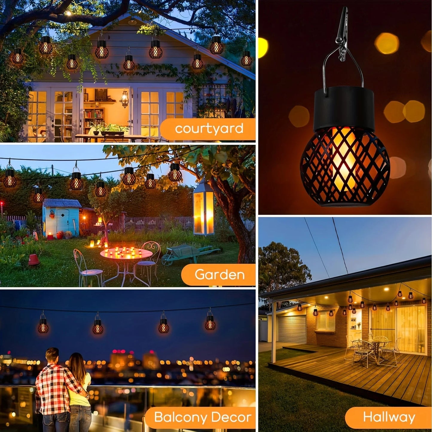 Solar-Powered Outdoor Hanging Lights