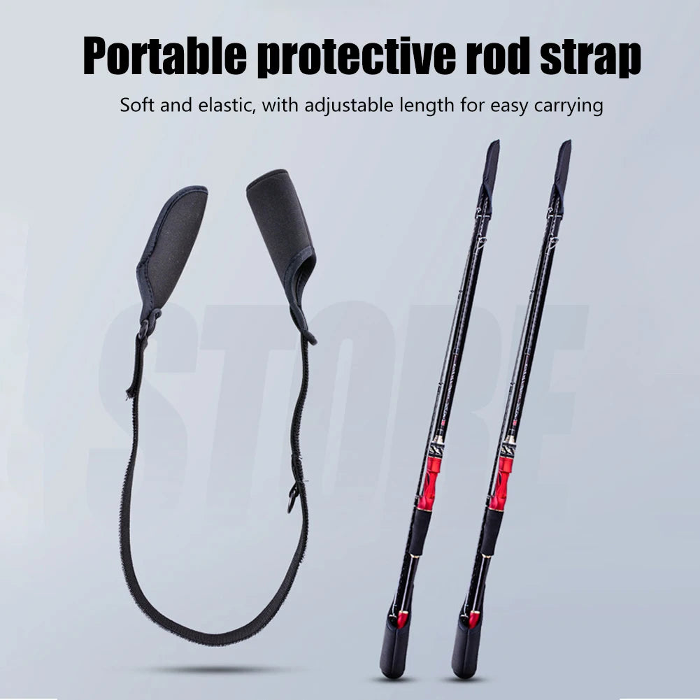 1-10PCS Fishing Rod Adjustable Fishing Rod Sleeves Cover Strap