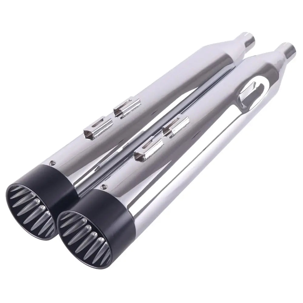 Chrome 4 Inch Slip-On Exhaust Mufflers For Harley Touring Models 2009 To 2016