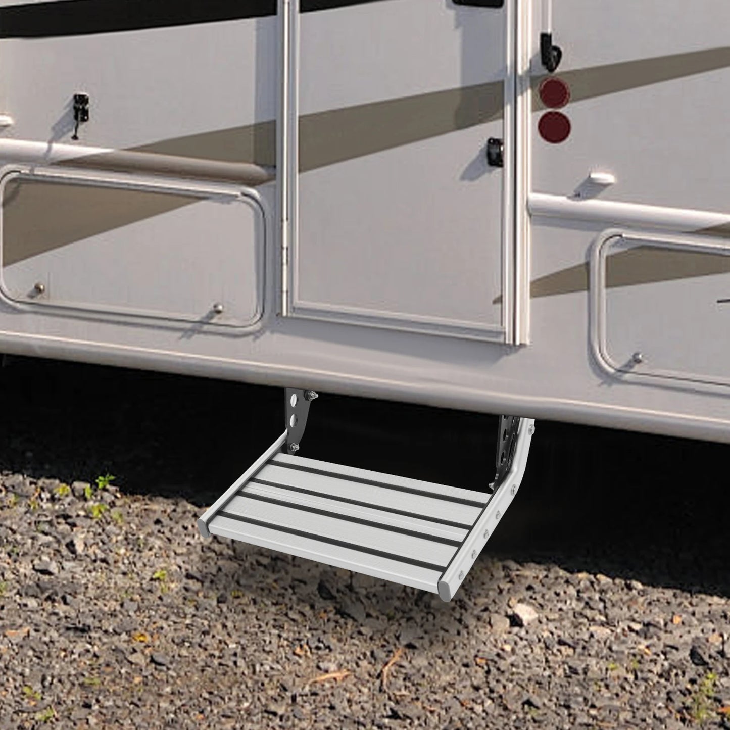 Folding RV Step Silver Aluminum Alloy  with 12V LED Light
