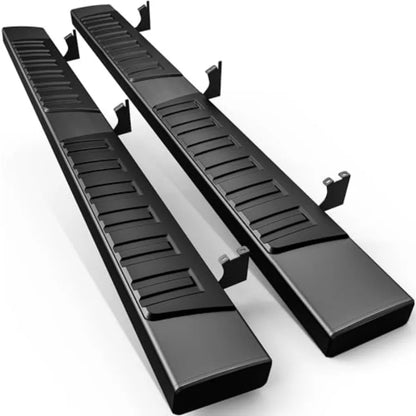 Running Boards for Tacoma 2005-2023 Double/Crew Cab Textured Black Carbon Steel Side Step Rails Tube Nerf Bar