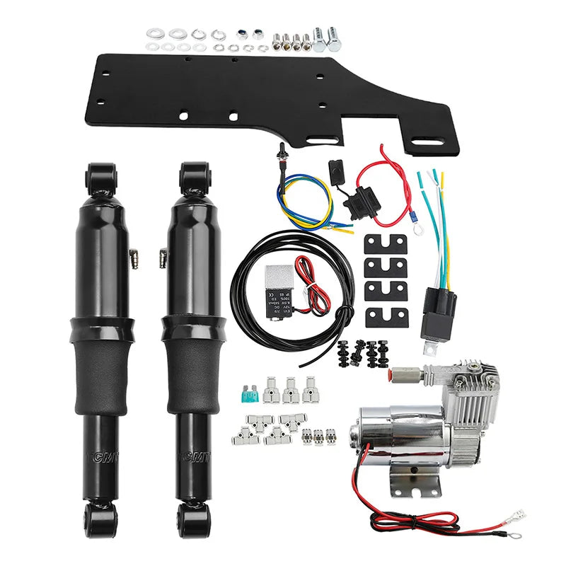 Motorcycle Rear Air Ride Suspension Kit Fit For Harley Touring Road King Electra Street Glide 1994-2025