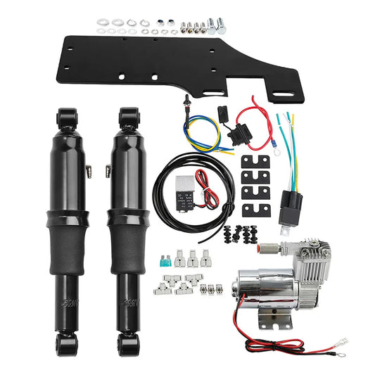 Motorcycle Rear Air Ride Suspension Kit Fit For Harley Touring Road King Electra Street Glide 1994-2025