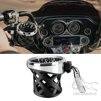 Motorcycle Cup Holder Handlebar Drink Bottle Cup Bracket Mounted For Harley Road Glide Electra Glide Dyna Softail XL883 FLHR