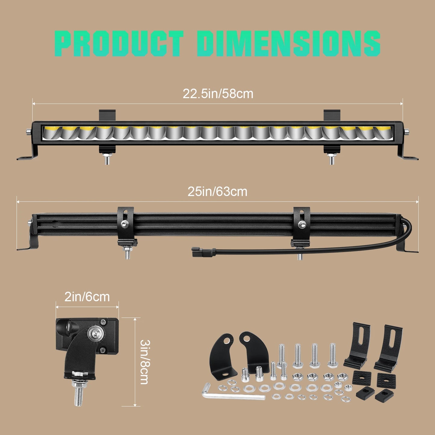 12'' 23'' 33'' 30W 60W 90W Off Road Straight LED Light Bar