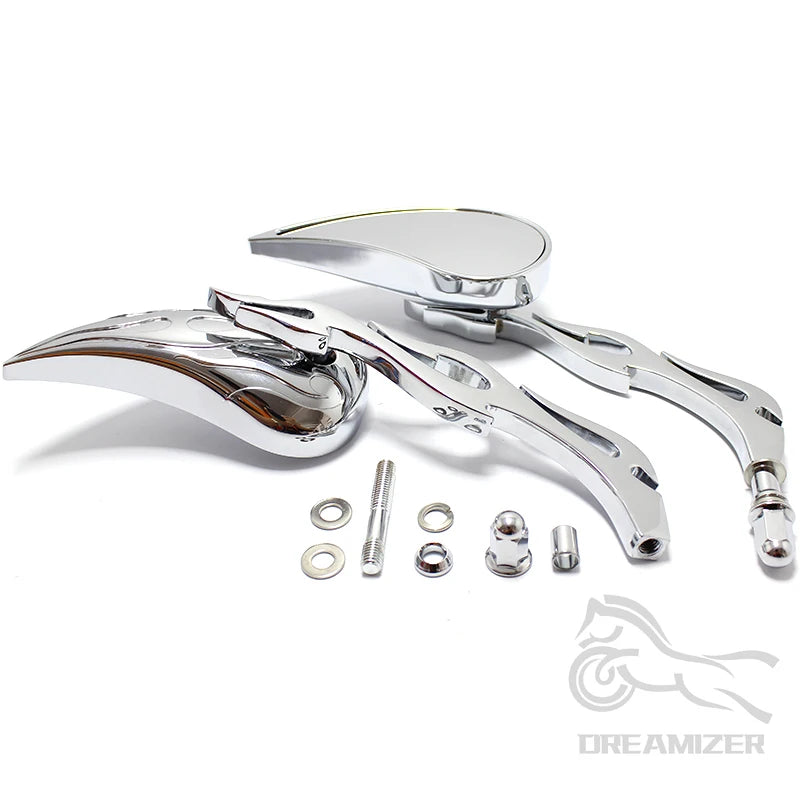 Teardrop Custom Rearview Side Mirrors for Harley Touring Sportster Road King Cruiser Choppers