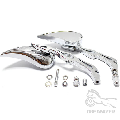 Teardrop Custom Rearview Side Mirrors for Harley Touring Sportster Road King Cruiser Choppers