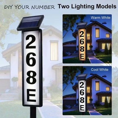 1 pc Solar Light Powered House Number, Address,Sign, Pole Mount,