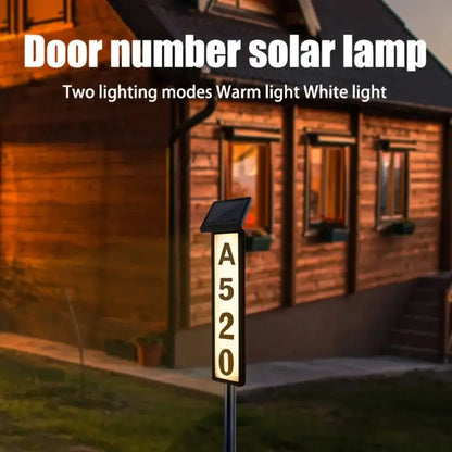 1 pc Solar Light Powered House Number, Address,Sign, Pole Mount,