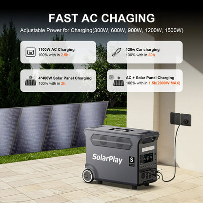 solar power Portable Power Station  Outdoor Generator With Foldable solar panels