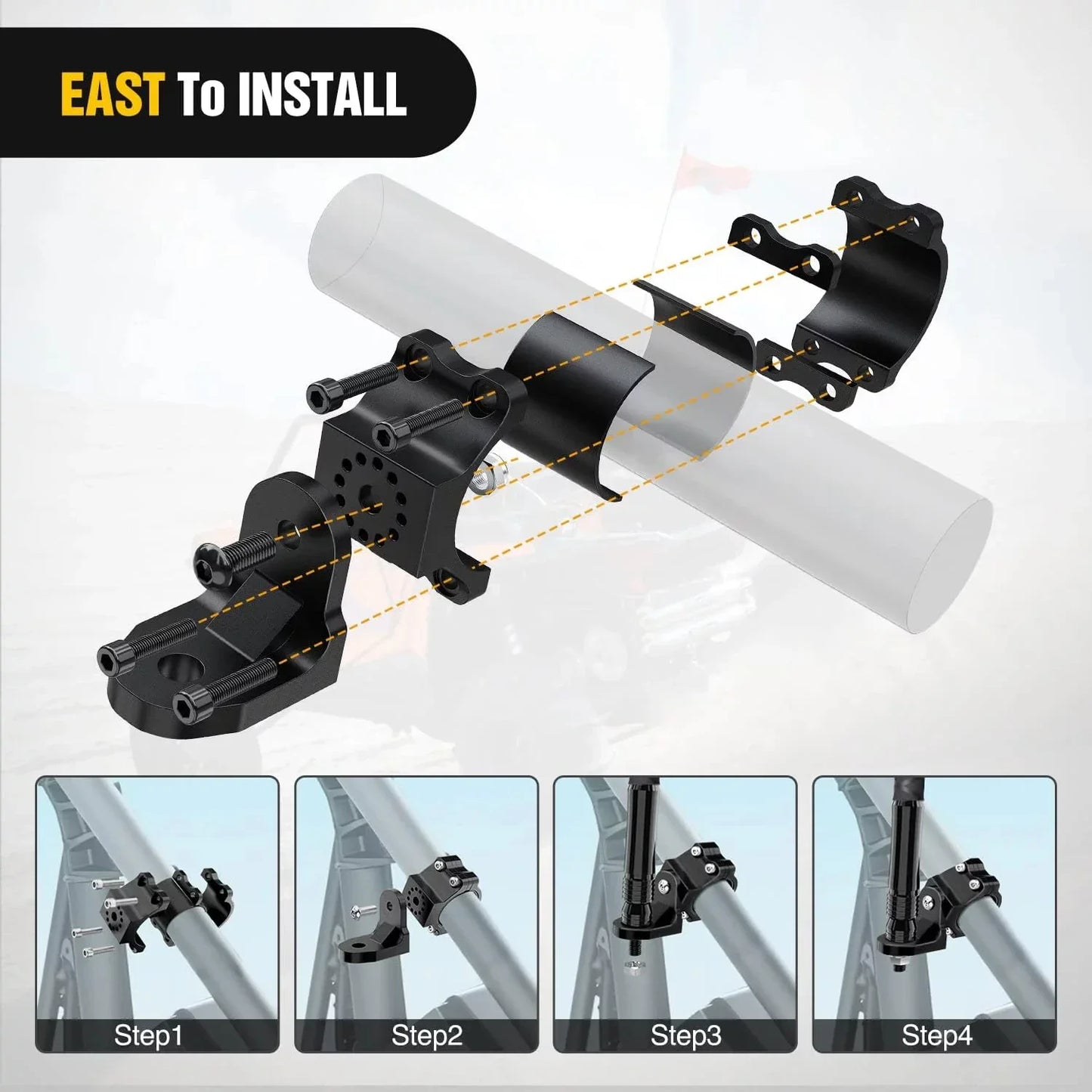 1/2pcs UTV LED Whip Light Mounts UTV Flag Mount Led Antenna Brackets