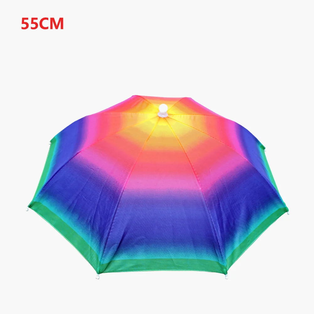Outdoor Foldable Head Umbrella Hat Headwear Sun Cap Rainproof