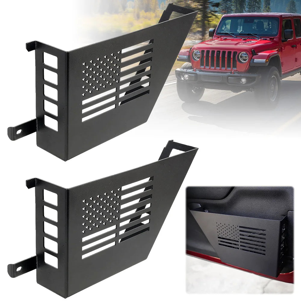 2Pcs Metal Front Door Storage Box  2007-2018 Jeep Wrangler