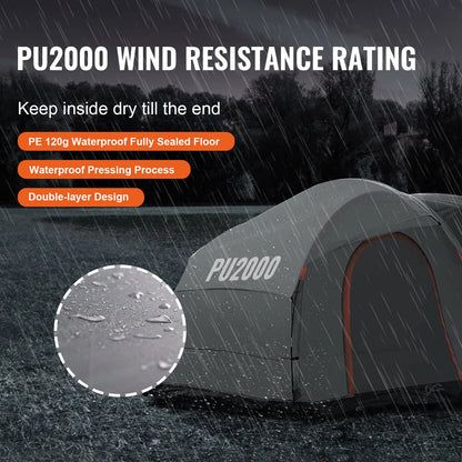 SUV Camping Tent, 8'-8' SUV Tent Attachment for Camping with Rain Layer and Carry Bag,  Double Layer