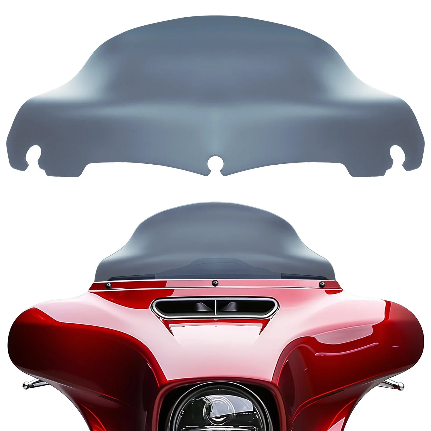 9" Motorcycle Windshield Wind Deflector For Harley Electra Glide Street Glide Ultra Limited FLHT FLHTP 2014-Up