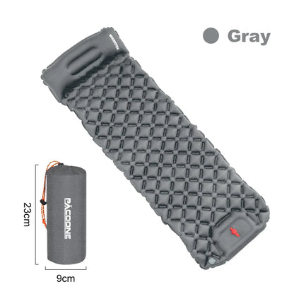 Outdoor Sleeping Pad Camping Inflatable Mattress Built-in Pump  With Headrest