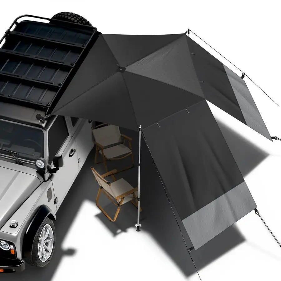 Awning for SUV Truck RV, Shade Waterproof with Side Wall, Heavy Duty Magnets, Suction Cups