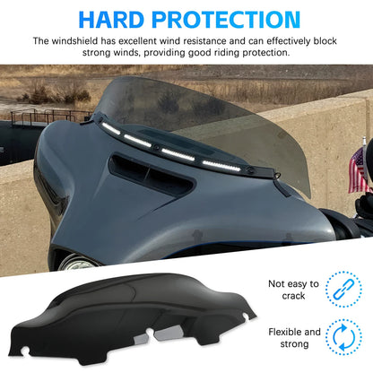Black/Smoke4'' 6"8'' Windshield For Harley Electra Street Glide Touring1996-2013