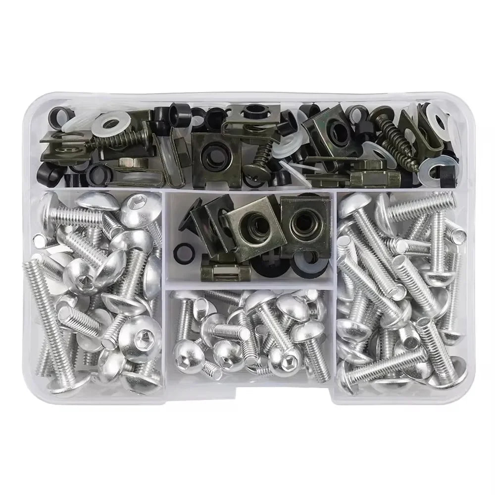 177PCS Motorcycle Fairing Protector Screws Nut Kit