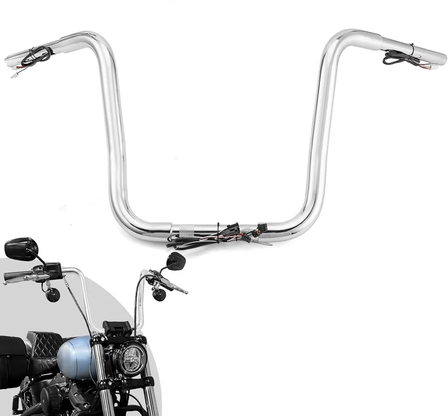 14" Pre-wired Handlebar Compatible for Harley Davidson
