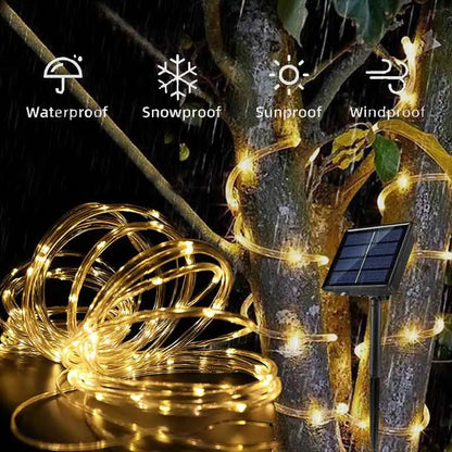 Solar LED Outdoor  Solar String Waterproof Outdoor Lighting Strips 8 Light Modes