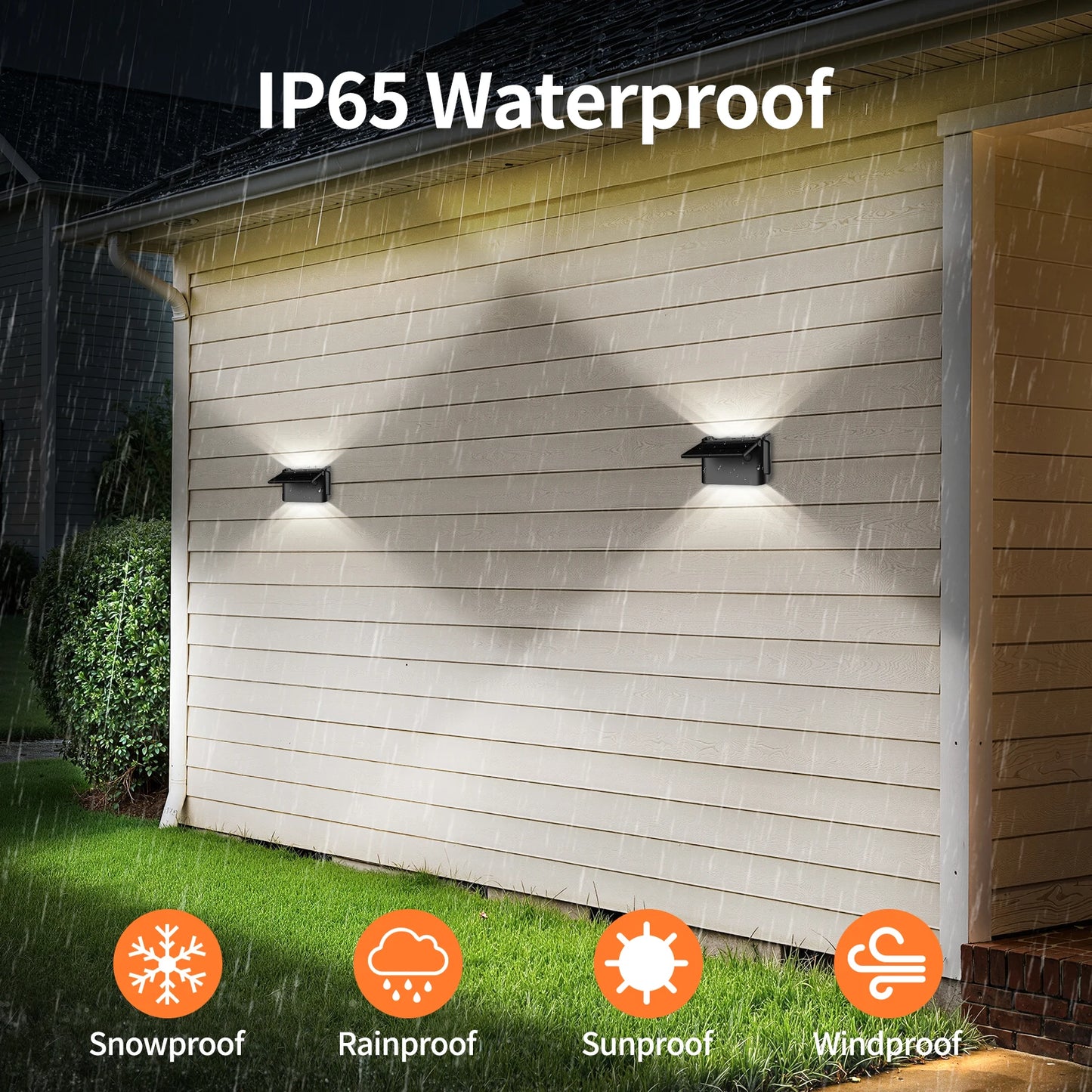 Solar Wall Lights 2 Pack with Remote, 3 Color Modes