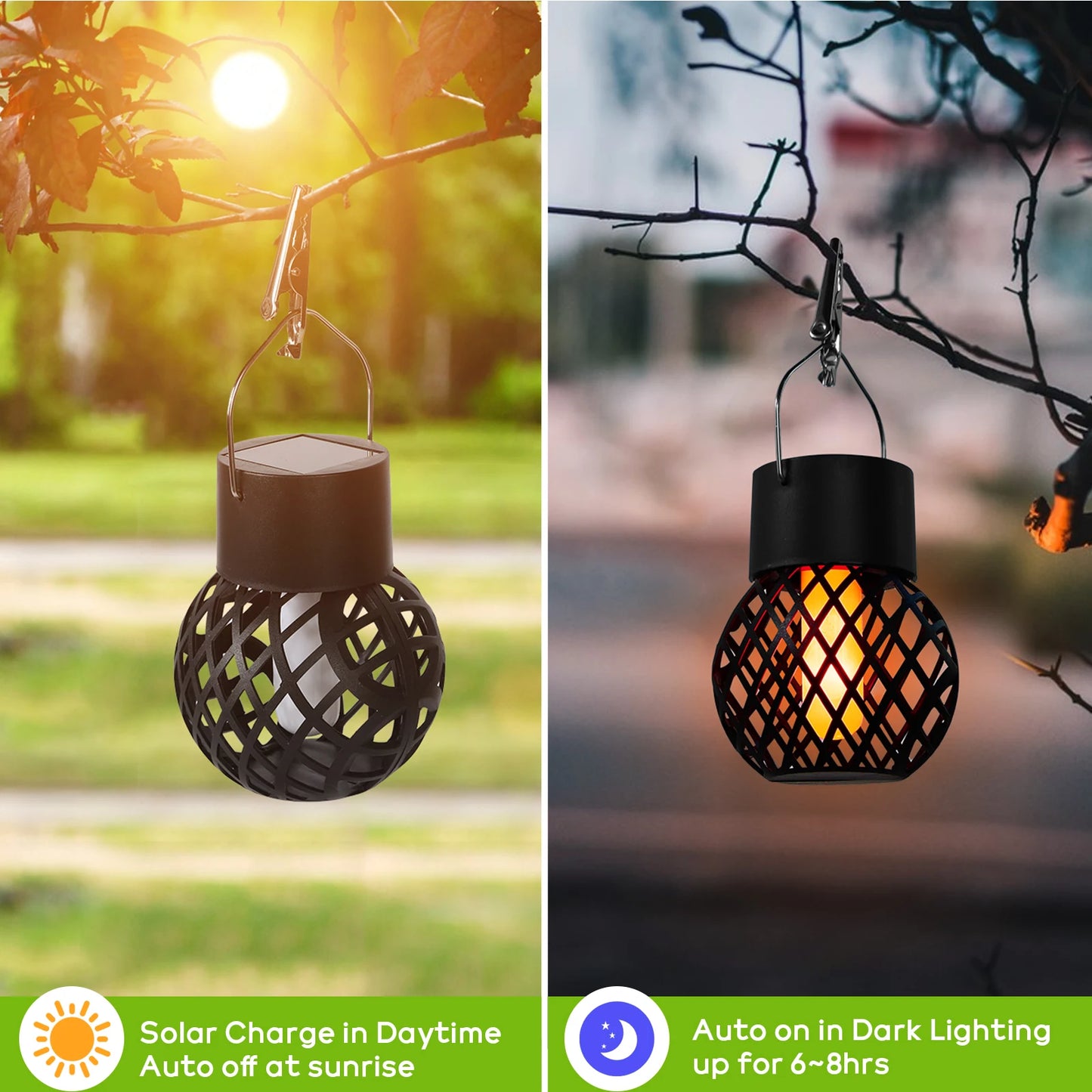 Solar-Powered Outdoor Hanging Lights