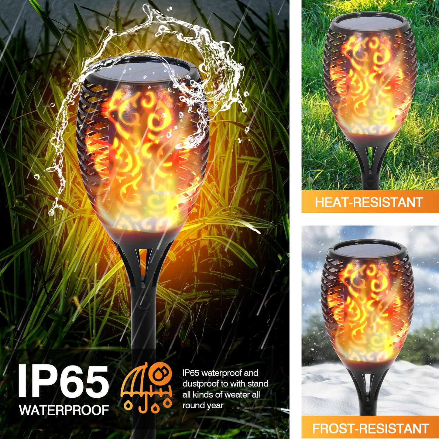 4//8/12/16PCS Solar Flame Torch Lights Outdoor 43 inch 96 LED Waterproof Light Flickering