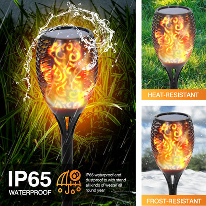 4//8/12/16PCS Solar Flame Torch Lights Outdoor 43 inch 96 LED Waterproof Light Flickering