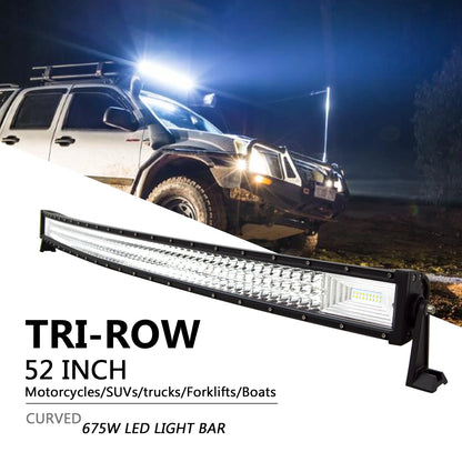 Curved/Straight 22 32 42 52inch 675W 540W Led Light Bar Driving Lights