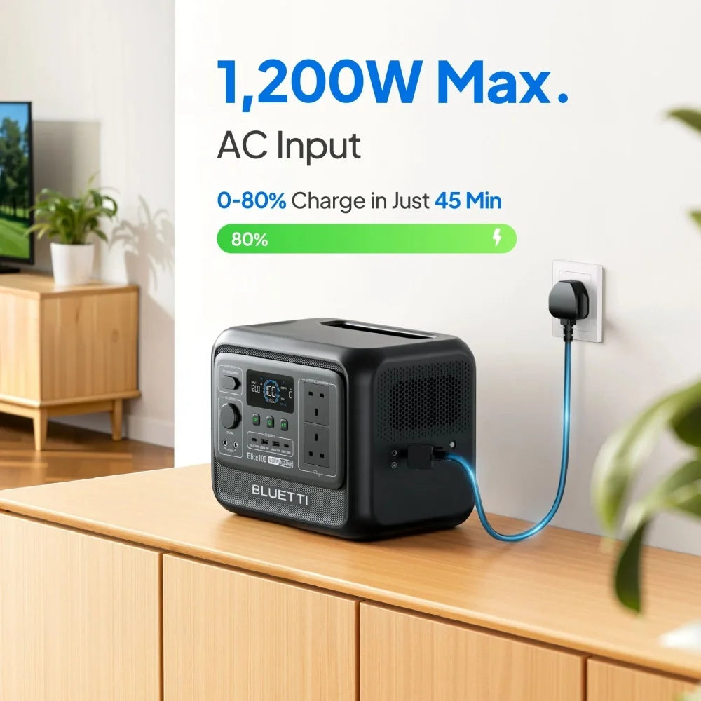 100 V2 Portable Power Station 1800W 1024Wh Solar Generator