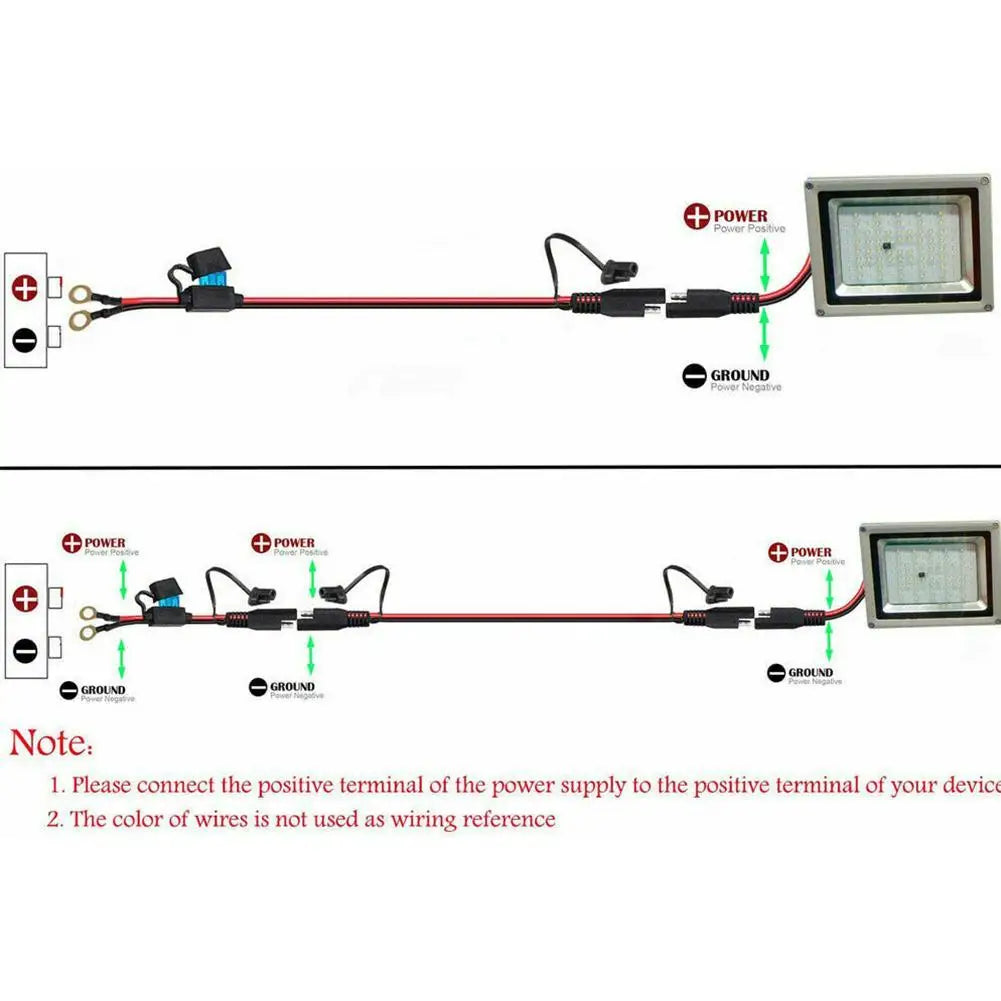 12V Charger Cable For  Battery Terminal To SAE  Charger/Maintainer