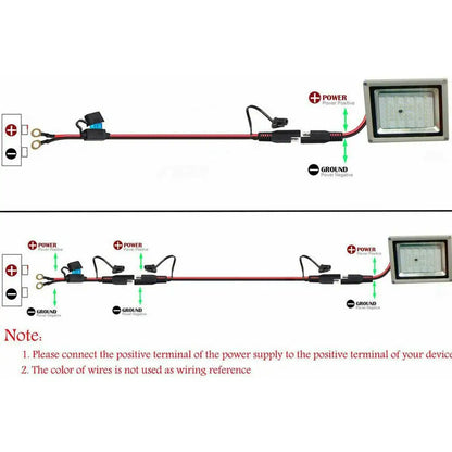 12V Charger Cable For  Battery Terminal To SAE  Charger/Maintainer